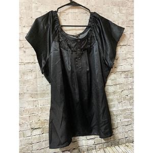 Apt.9 Woman's Black Polka Dot Top Blouse Size XL